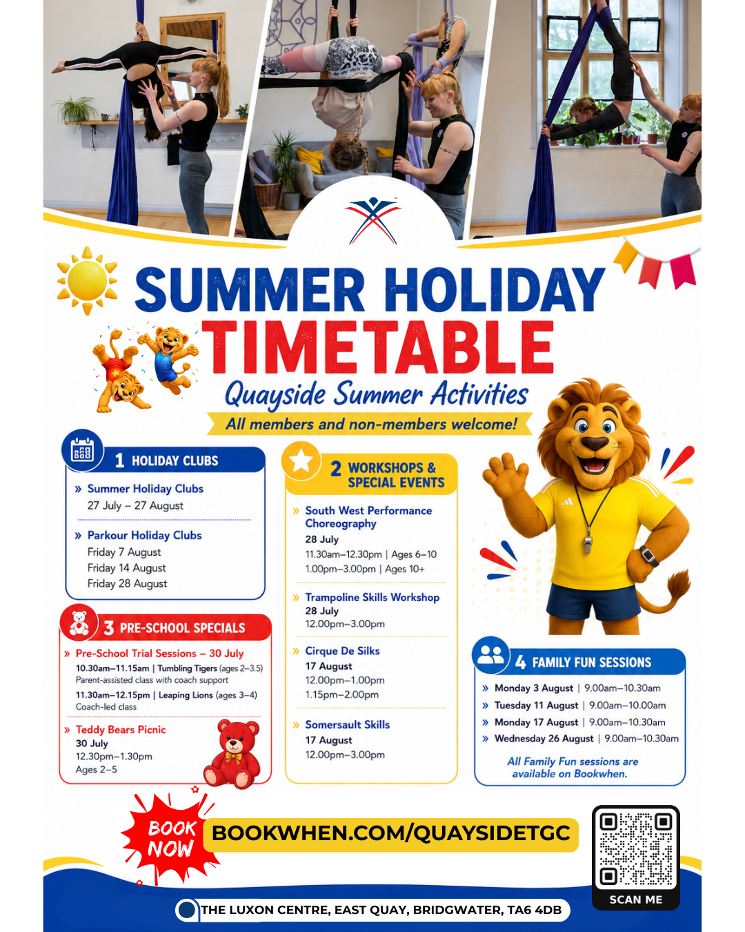 Quayside Summer Activities timetable poster